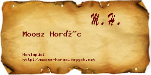 Moosz Horác névjegykártya